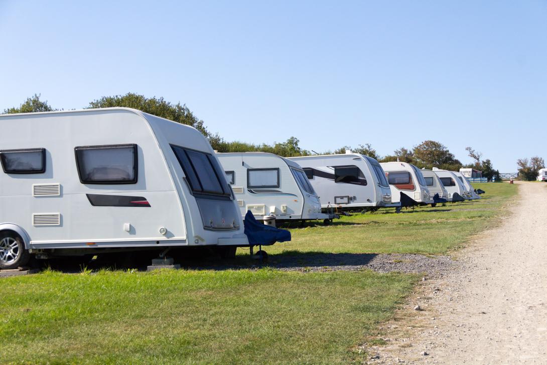 photo of row of caravans