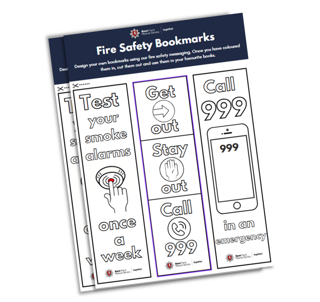 Fire safety bookmarks activity for World Book Day