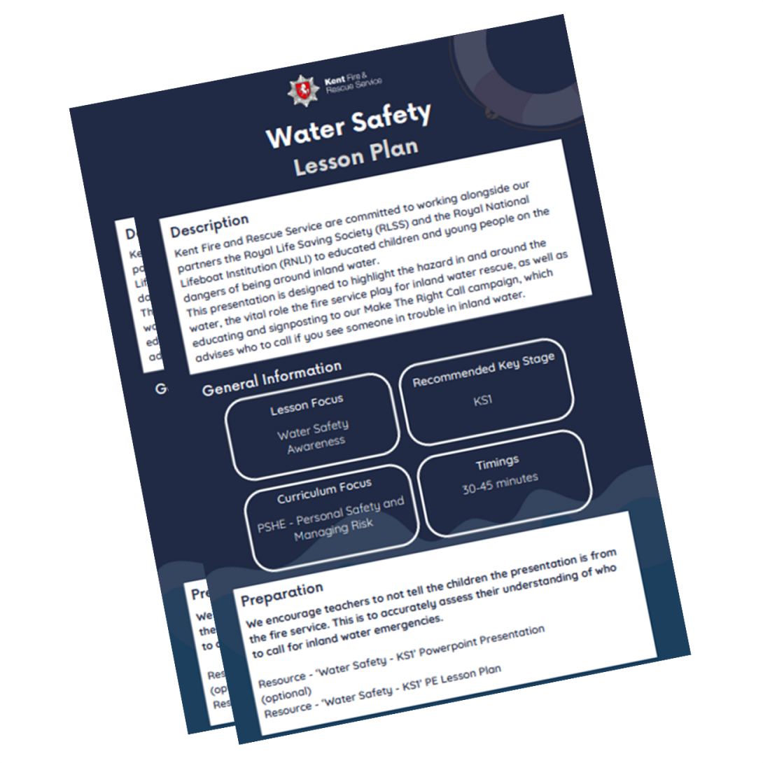 A screenshot image of the water safety lesson plan